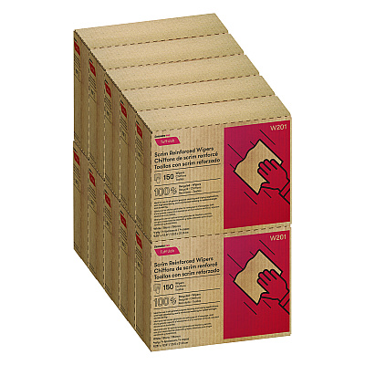 Cascades PRO Tuff-Job Scrim Reinforced Wipers, 4-Ply, 9.25 x 12.5, White, 150/Box, 10 Boxes/Carton (CSDW201)