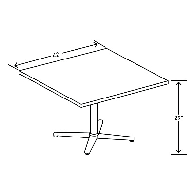 HON Arrange Table Tops, Square, 42 x 42 x 1, Kingswood Walnut (HONCTSQ42NLK1KI)
