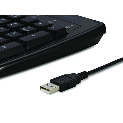 Kensington Pro Fit USB Washable Keyboard, 104 Keys, Black (KMW64407)
