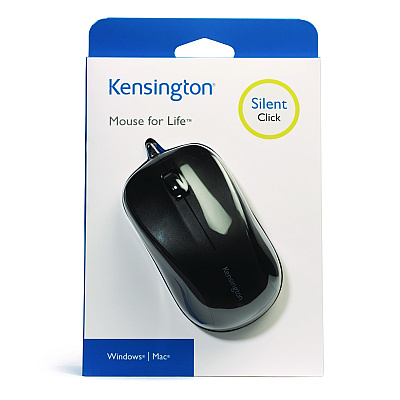 Kensington Wired USB Mouse for Life, USB 2.0, Left/Right Hand Use, Black (KMW72110)