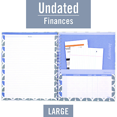 AT-A-GLANCE Day Runner Monthly Home Finance Organizer, 5 Column Format, Black/Green/White Cover, 11 x 9 Sheets, 30 Sheets/Book (DRN854431)