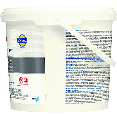 Clorox Healthcare VersaSure Cleaner Disinfectant Wipes, 1-Ply, 12 x 12, Fragranced, White, 110/Bucket (CLO31759EA)