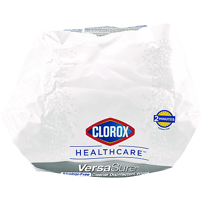 Clorox Healthcare VersaSure Cleaner Disinfectant Wipes, 1-Ply, 12 x 12, Fragranced, White, 110/Pouch (CLO31761EA)