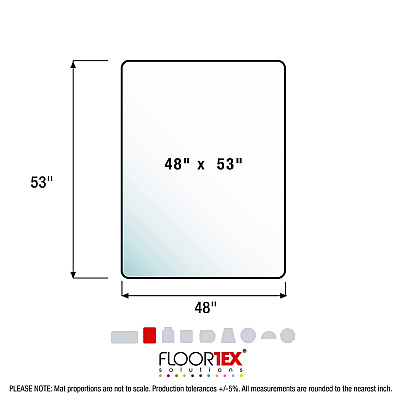 Floortex Cleartex Ultimat Polycarbonate Chair Mat for Hard Floors, 48" w x 53" l, Clear (FLRER1213419ER)