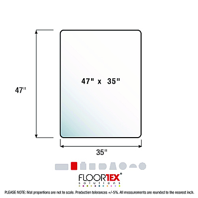 Floortex Cleartex Unomat Anti-Slip Chair Mat for Hard Floors/Flat Pile Carpets, 35" w x 47" l, Clear (FLREC128920ERA)