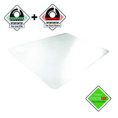Floortex Cleartex Unomat Anti-Slip Chair Mat for Hard Floors/Flat Pile Carpets, 60" w  x 48" l, Clear (FLREC1215020ERA)