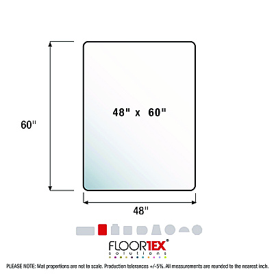 Floortex Cleartex Unomat Anti-Slip Chair Mat for Hard Floors/Flat Pile Carpets, 60" w  x 48" l, Clear (FLREC1215020ERA)