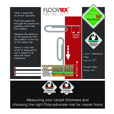 Floortex Cleartex Unomat Anti-Slip Chair Mat for Hard Floors/Flat Pile Carpets, 60" w  x 48" l, Clear (FLREC1215020ERA)