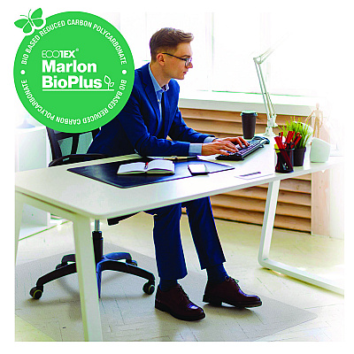 Floortex Ecotex Marlon BioPlus Rectangular Polycarbonate Chair Mat for Hard Floors, Rectangular, 29" w x 47" l, Clear (FLRNCCMFLBS0001)