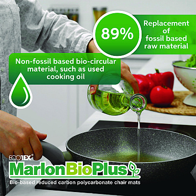 Floortex Ecotex Marlon BioPlus Rectangular Polycarbonate Chair Mat for Low/Medium Pile Carpets, Rectangular, 29 x 47, Clear (FLRNCCMFLBG0001)