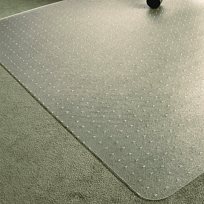 Floortex Ecotex Marlon BioPlus Rectangular Polycarbonate Chair Mat for Low/Medium Pile Carpets, Rectangular, 45" w  x 53" l, Clear (FLRNRCMFLBG0003)