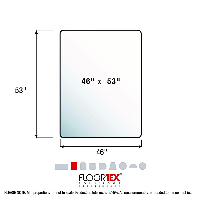 Floortex Cleartex MegaMat Heavy-Duty Polycarbonate Mat for Hard Floor/All Carpet, 46 x 53, Clear (FLRECM121345ER)