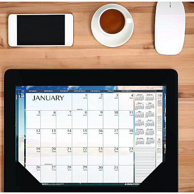 House of Doolittle Recycled Earthscapes Desk Pad Calendar, Seascapes Photography, 22 x 17, Black Binding/Corners,12-Month (Jan to Dec): 2026 (138)