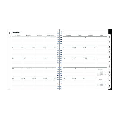 Blue Sky Analeis Monthly Planner, Floral Artwork, 10 x 8, White/Black/Coral Cover, 12-Month (Jan to Dec): 2026 (100004)