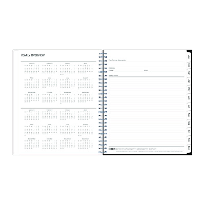 Blue Sky Analeis Monthly Planner, Floral Artwork, 10 x 8, White/Black/Coral Cover, 12-Month (Jan to Dec): 2026 (100004)