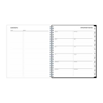 Blue Sky Analeis Monthly Planner, Floral Artwork, 10 x 8, White/Black/Coral Cover, 12-Month (Jan to Dec): 2026 (100004)