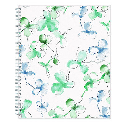 Blue Sky Lindley Weekly/Monthly Planner, Floral Artwork, 11 x 8.5, White/Blue/Green Cover, 12-Month (Jan to Dec): 2026 (100654)