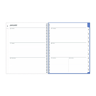 Blue Sky Lindley Weekly/Monthly Planner, Floral Artwork, 11 x 8.5, White/Blue/Green Cover, 12-Month (Jan to Dec): 2026 (100654)