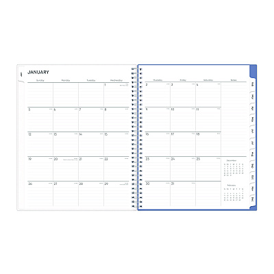 Blue Sky Lindley Weekly/Monthly Planner, Floral Artwork, 11 x 8.5, White/Blue/Green Cover, 12-Month (Jan to Dec): 2026 (100654)