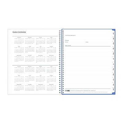 Blue Sky Lindley Weekly/Monthly Planner, Floral Artwork, 11 x 8.5, White/Blue/Green Cover, 12-Month (Jan to Dec): 2026 (100654)