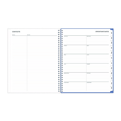 Blue Sky Lindley Weekly/Monthly Planner, Floral Artwork, 11 x 8.5, White/Blue/Green Cover, 12-Month (Jan to Dec): 2026 (100654)