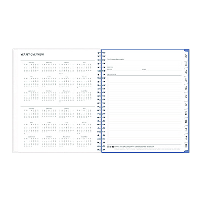 Blue Sky Lindley Monthly Planner, Floral Artwork, 10 x 8, White/Blue/Green Cover, 12-Month (Jan to Dec): 2026 (101582)