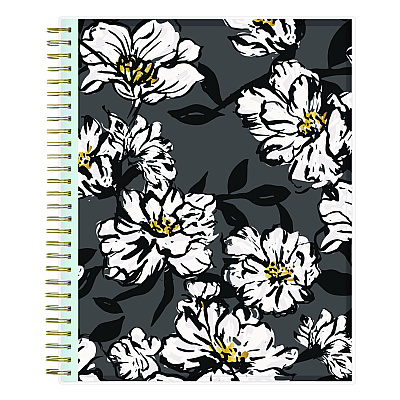 Blue Sky Baccara Dark Monthly Planner, Floral Artwork, 10 x 8, Gray/Black/Gold Cover, 12-Month (Jan to Dec): 2026 (110216)