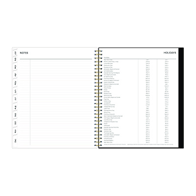 Blue Sky Baccara Dark Monthly Planner, Floral Artwork, 10 x 8, Gray/Black/Gold Cover, 12-Month (Jan to Dec): 2026 (110216)