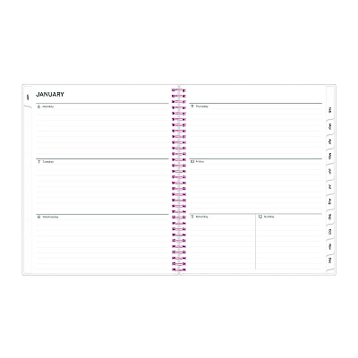 Blue Sky Joselyn Weekly/Monthly Planner, Floral Artwork, 11 x 8.5, Pink/Peach/Black Cover, 12-Month (Jan to Dec): 2026 (110394)