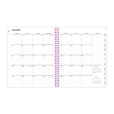 Blue Sky Joselyn Weekly/Monthly Planner, Floral Artwork, 11 x 8.5, Pink/Peach/Black Cover, 12-Month (Jan to Dec): 2026 (110394)