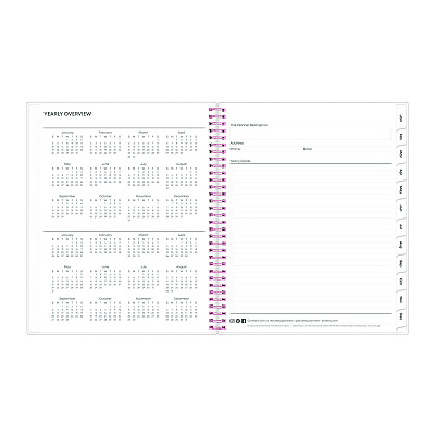 Blue Sky Joselyn Weekly/Monthly Planner, Floral Artwork, 11 x 8.5, Pink/Peach/Black Cover, 12-Month (Jan to Dec): 2026 (110394)