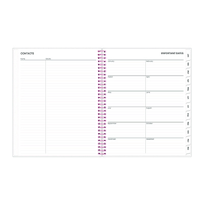 Blue Sky Joselyn Weekly/Monthly Planner, Floral Artwork, 11 x 8.5, Pink/Peach/Black Cover, 12-Month (Jan to Dec): 2026 (110394)