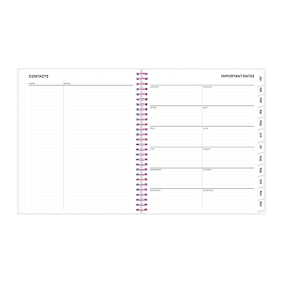 Blue Sky Joselyn Monthly Wirebound Planner, Floral Artwork, 10 x 8, Pink/Peach/Black Cover, 12-Month (Jan to Dec): 2026 (110395)