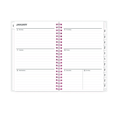 Blue Sky Joselyn Weekly/Monthly Planner, Floral Artwork, 8 x 5, Pink/Peach/Black Cover, 12-Month (Jan to Dec): 2026 (110396)