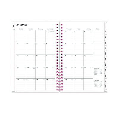 Blue Sky Joselyn Weekly/Monthly Planner, Floral Artwork, 8 x 5, Pink/Peach/Black Cover, 12-Month (Jan to Dec): 2026 (110396)