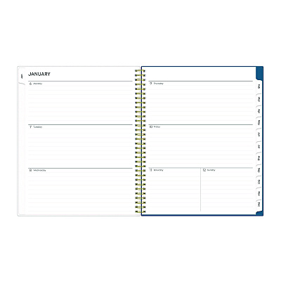 Blue Sky Bakah Blue Weekly/Monthly Planner, Floral Artwork, 11 x 8.5, Blue/White Cover, 12-Month (Jan to Dec): 2026 (137261)