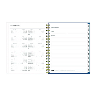 Blue Sky Bakah Blue Weekly/Monthly Planner, Floral Artwork, 11 x 8.5, Blue/White Cover, 12-Month (Jan to Dec): 2026 (137261)