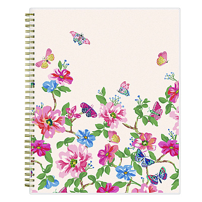 Blue Sky Fly By Frosted Weekly/Monthly Planner, Butterflies Artwork, 11 x 8.5, Blush/Pink Cover, 12-Month (Jan to Dec): 2026 (140195)