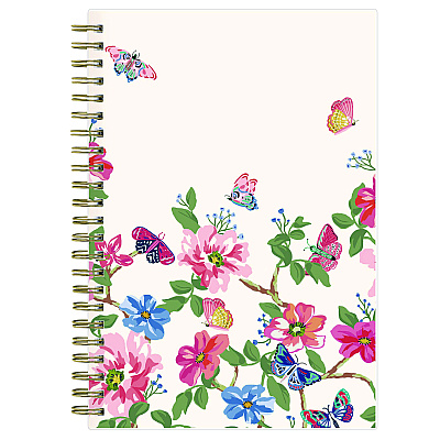 Blue Sky Fly By Frosted Weekly/Monthly Planner, Butterflies Artwork, 8 x 5, Blush/Pink Cover, 12-Month (Jan to Dec): 2026 (140196)