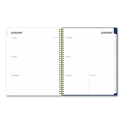 Blue Sky Ashlyn Weekly/Monthly Planner, Floral Artwork, 11 x 8.5, Navy/Multicolor Cover, 12-Month (Jan to Dec): 2026 (143957)