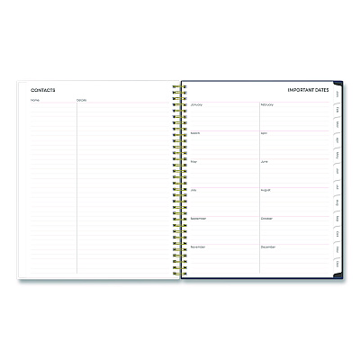 Blue Sky Ashlyn Weekly/Monthly Planner, Floral Artwork, 11 x 8.5, Navy/Multicolor Cover, 12-Month (Jan to Dec): 2026 (143957)
