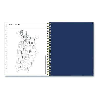 Blue Sky Ashlyn Weekly/Monthly Planner, Floral Artwork, 11 x 8.5, Navy/Multicolor Cover, 12-Month (Jan to Dec): 2026 (143957)