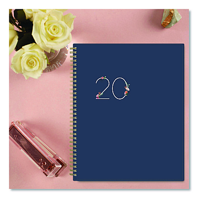 Blue Sky Ashlyn Weekly/Monthly Planner, Floral Artwork, 11 x 8.5, Navy/Multicolor Cover, 12-Month (Jan to Dec): 2026 (143957)
