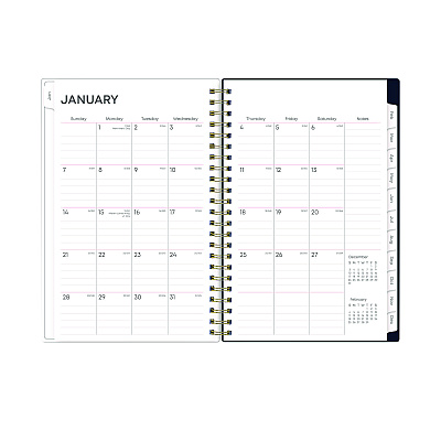 Blue Sky Ashlyn Weekly/Monthly Planner, Floral Artwork, 8 x 5, Navy/Multicolor Cover, 12-Month (Jan to Dec): 2026 (143958)