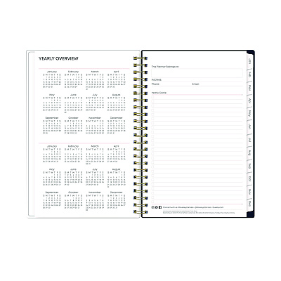Blue Sky Ashlyn Weekly/Monthly Planner, Floral Artwork, 8 x 5, Navy/Multicolor Cover, 12-Month (Jan to Dec): 2026 (143958)