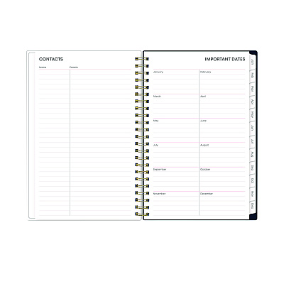 Blue Sky Ashlyn Weekly/Monthly Planner, Floral Artwork, 8 x 5, Navy/Multicolor Cover, 12-Month (Jan to Dec): 2026 (143958)