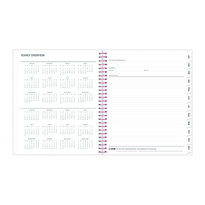 Blue Sky Joselyn Monthly Wirebound Planner, Floral Artwork, 10 x 8, Pink/Peach/Black Cover, 12-Month (Jan to Dec): 2026 (110395)