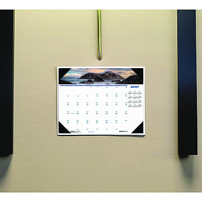 House of Doolittle Earthscapes Recycled Monthly Desk Pad Calendar, Coastlines Photos, 18.5 x 13, Black Binding/Corners,12-Month (Jan-Dec): 2026 (1786)