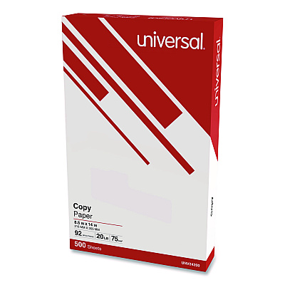 Universal Legal Size Copy Paper, 92 Bright, 20 lb Bond Weight, 8.5 x 14, White, 500 Sheets/Ream, 10 Reams/Carton, 30 Cartons/Pallet (UNV24200PLT)