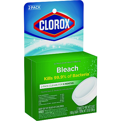 Clorox Ultra Clean Toilet Tablets Bleach, 3.5 oz Tablet, 2/Pack (CLO30024PK)